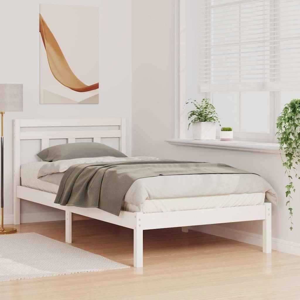 vidaXL Bettrahmen Weiß 80 x 200 cm Massives Kiefernholz