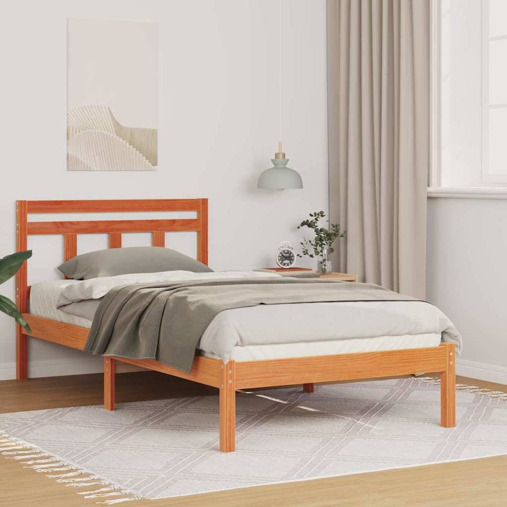 vidaXL Bettrahmen Braun 80 x 200 cm Massives Kiefernholz