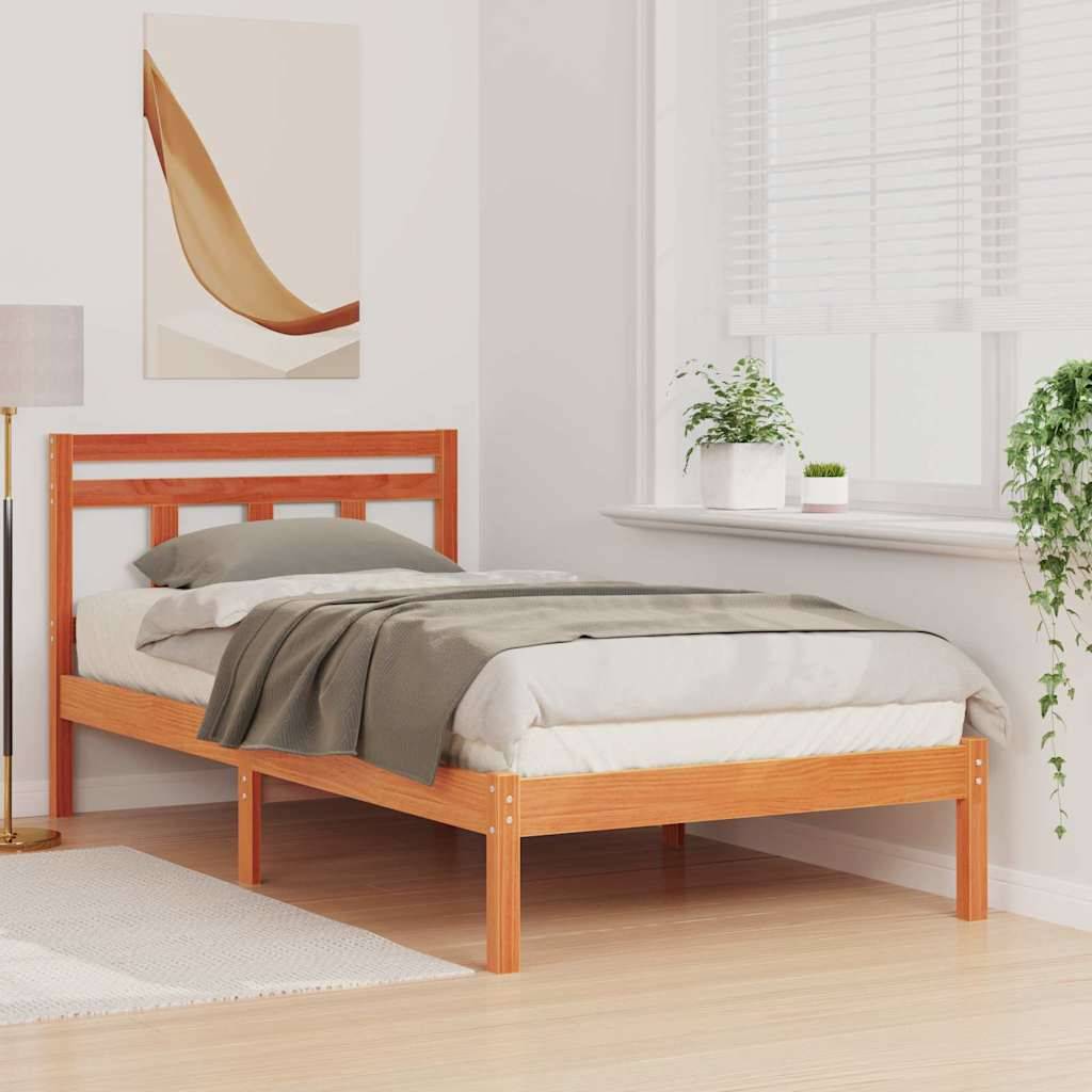 vidaXL Bettrahmen Braun 80 x 200 cm Massives Kiefernholz
