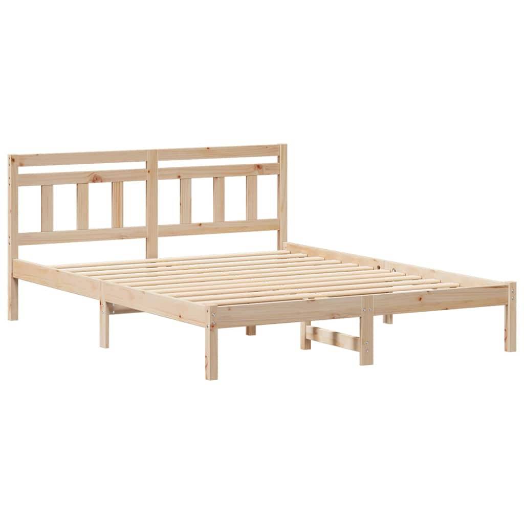 vidaXL Bettrahmen Braun 150 x 200 cm Massives Kiefernholz