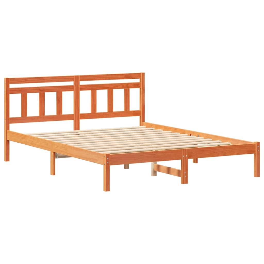 vidaXL Bettrahmen Braun 160 x 200 cm Massives Kiefernholz