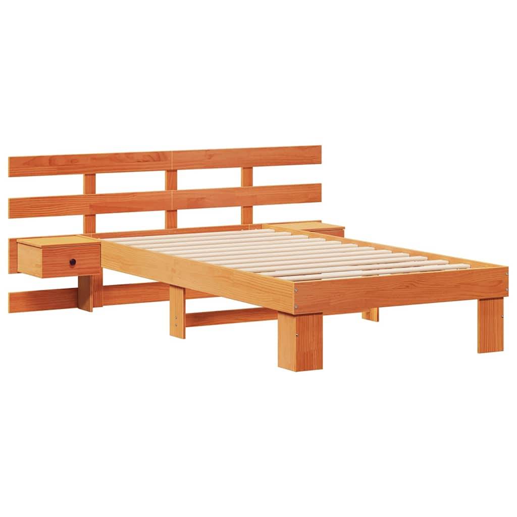 vidaXL Bettrahmen Wachsbraun 100 x 200 cm Massives Kiefernholz