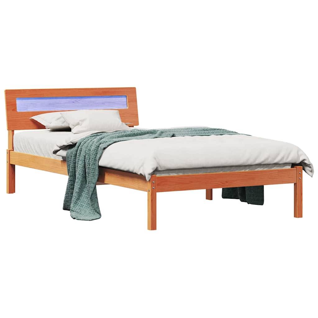 vidaXL Bettrahmen Wachsbraun 80 x 200 cm Massives Kiefernholz