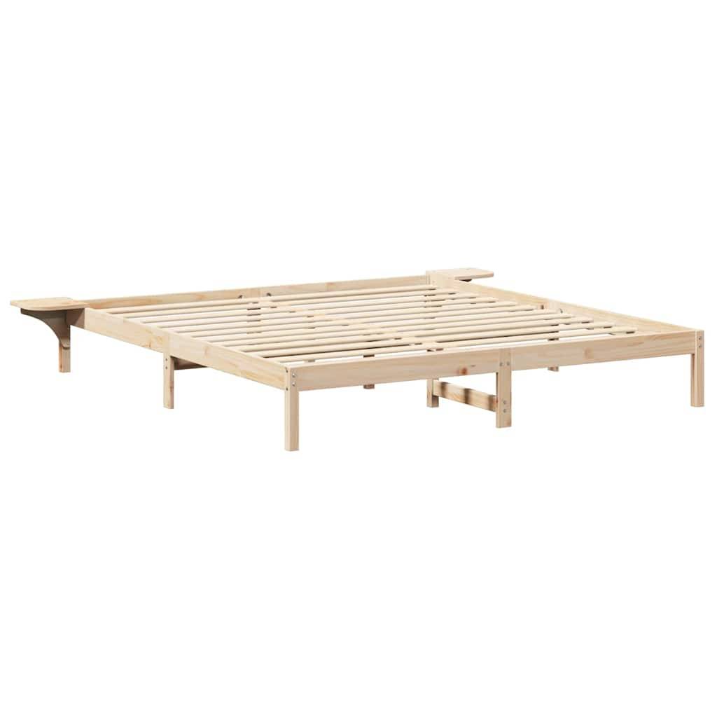 vidaXL Bettrahmen Natur 180 x 200 cm Massives Kiefernholz