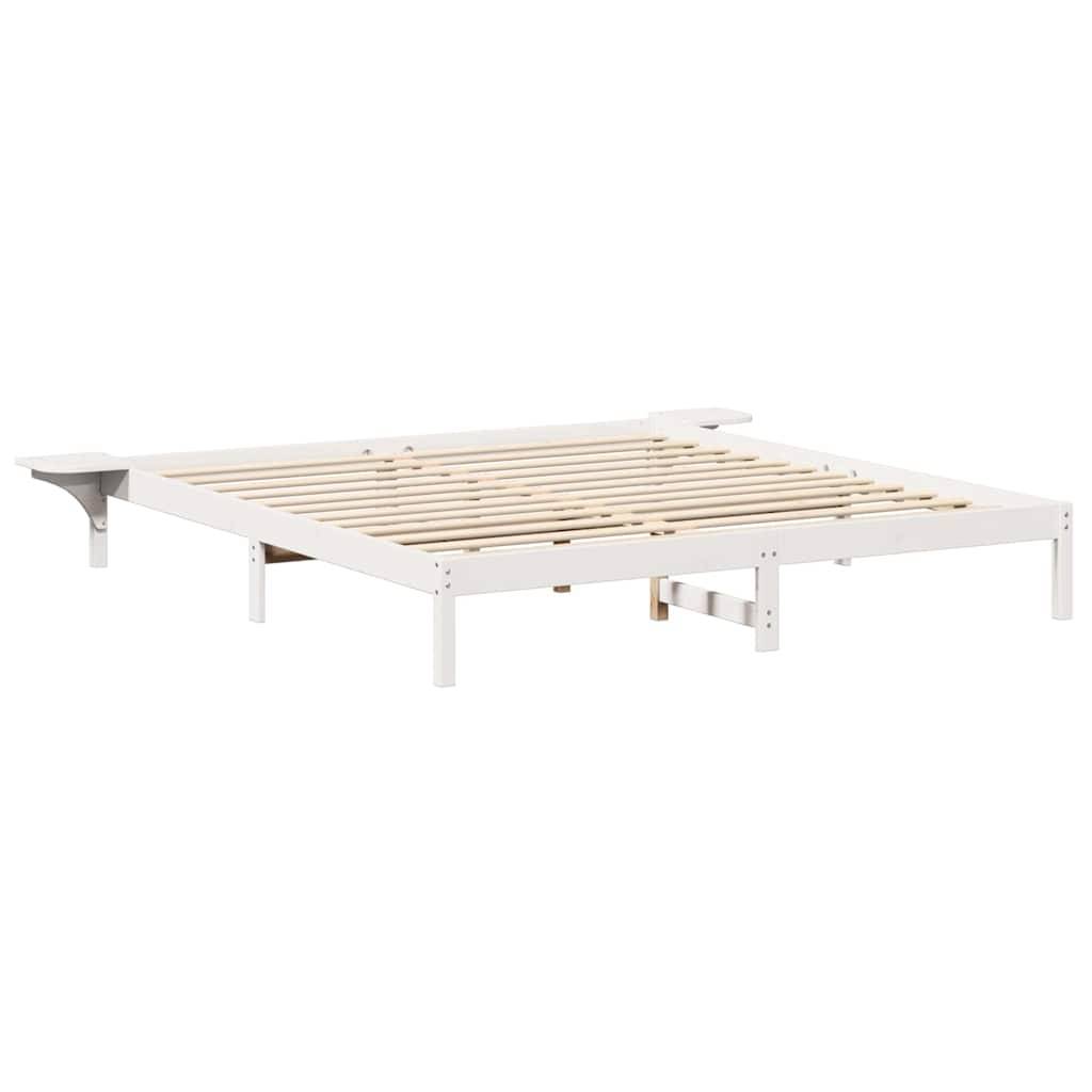 vidaXL Bettrahmen Weiß 180 x 200 cm Massives Kiefernholz