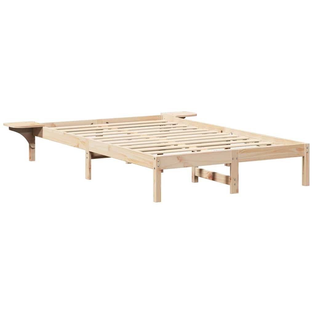 vidaXL Bettrahmen Natur 140 x 190 cm Massives Kiefernholz