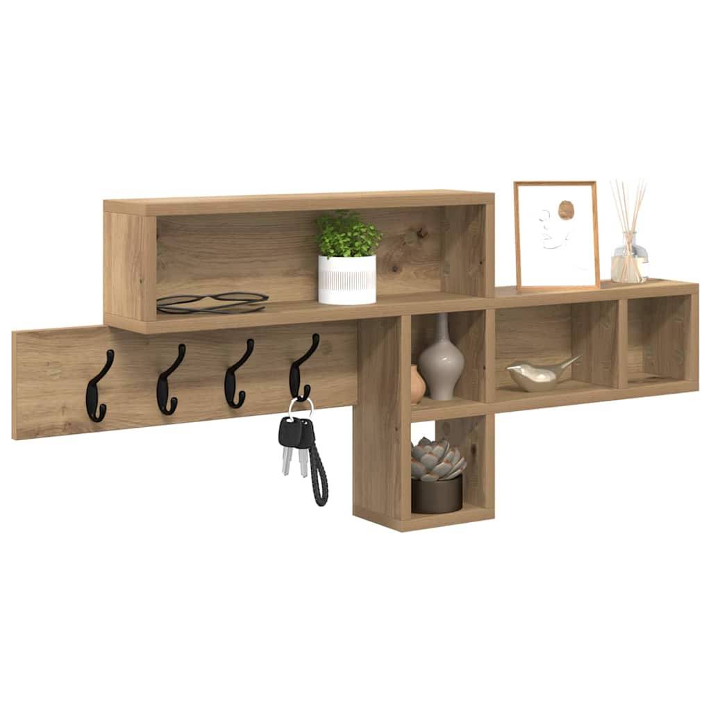 vidaXL Wandmontierter nachttisch Artisan-Eiche 100 x 12 x 43,5 cm