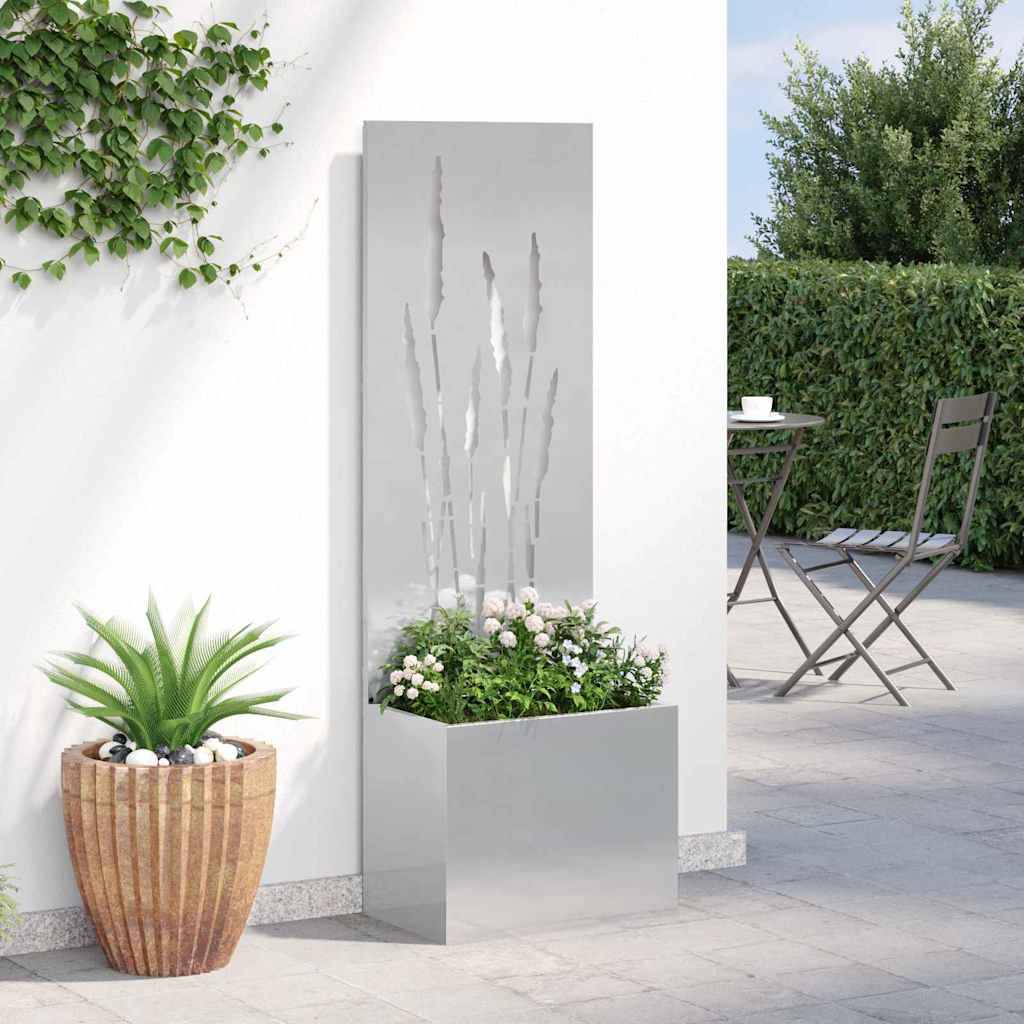 vidaXL Garten Sichtschutz-Leinwand Silber 50 x 150 cm Edelstahl