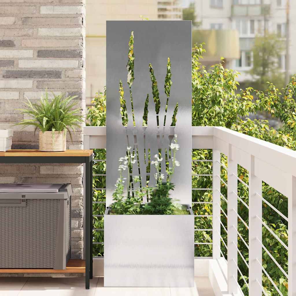 vidaXL Garten Sichtschutz-Leinwand Silber 50 x 150 cm Edelstahl
