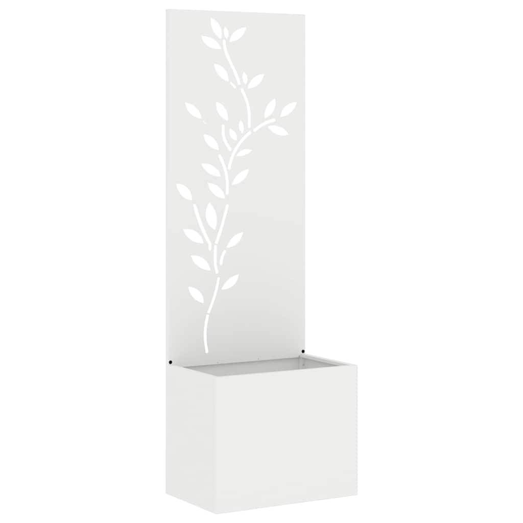 vidaXL Garten Sichtschutz-Leinwand Floral Weiß 50 x 150 cm