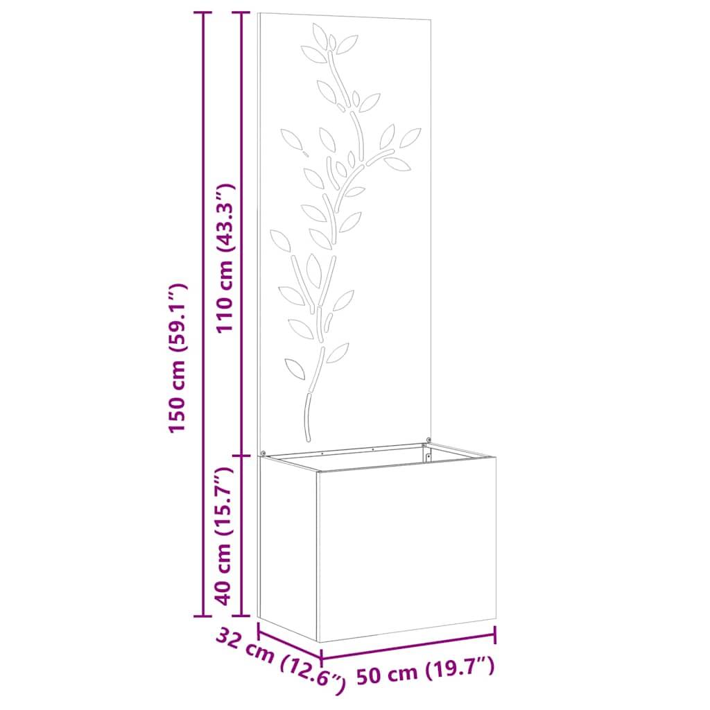 vidaXL Garten Sichtschutz-Leinwand Floral Weiß 50 x 150 cm