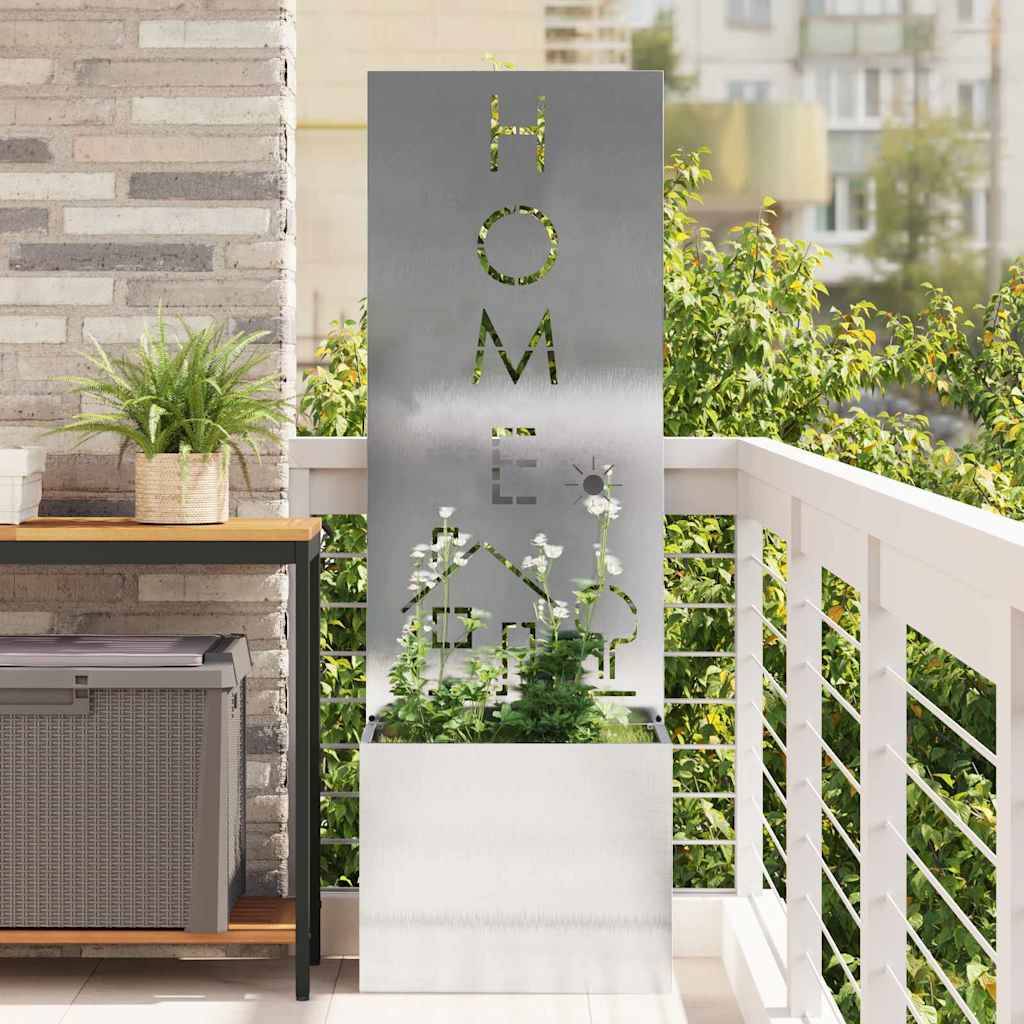 vidaXL Garten Sichtschutz-Leinwand Silber 50 x 150 cm Edelstahl