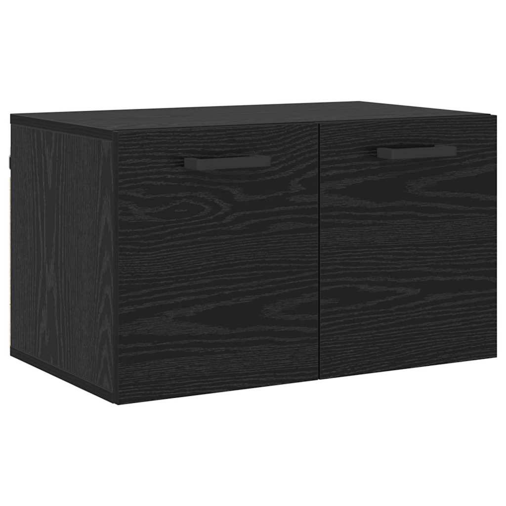 vidaXL Wandschrank Wandmontiert Schwarz Eichen-Optik 60 x 36,5 x 35 cm