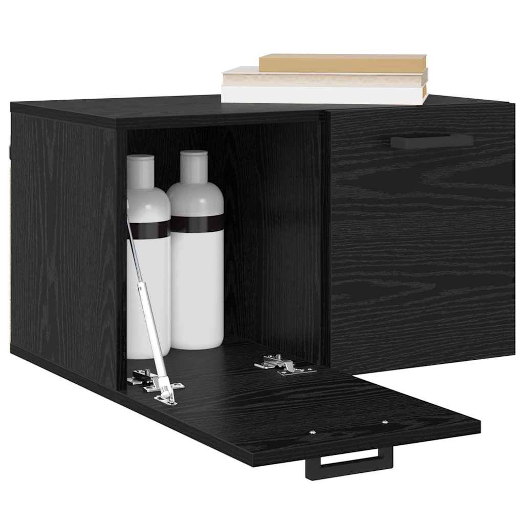 vidaXL Wandschrank Wandmontiert Schwarz Eichen-Optik 60 x 36,5 x 35 cm