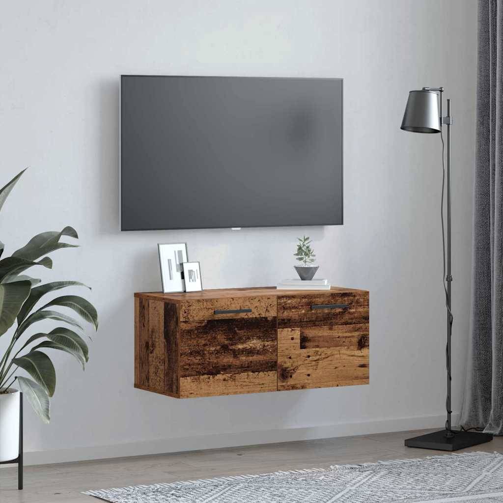 vidaXL Wandschrank Altholz 80 x 36.5 x 35 cm Holzwerkstoff