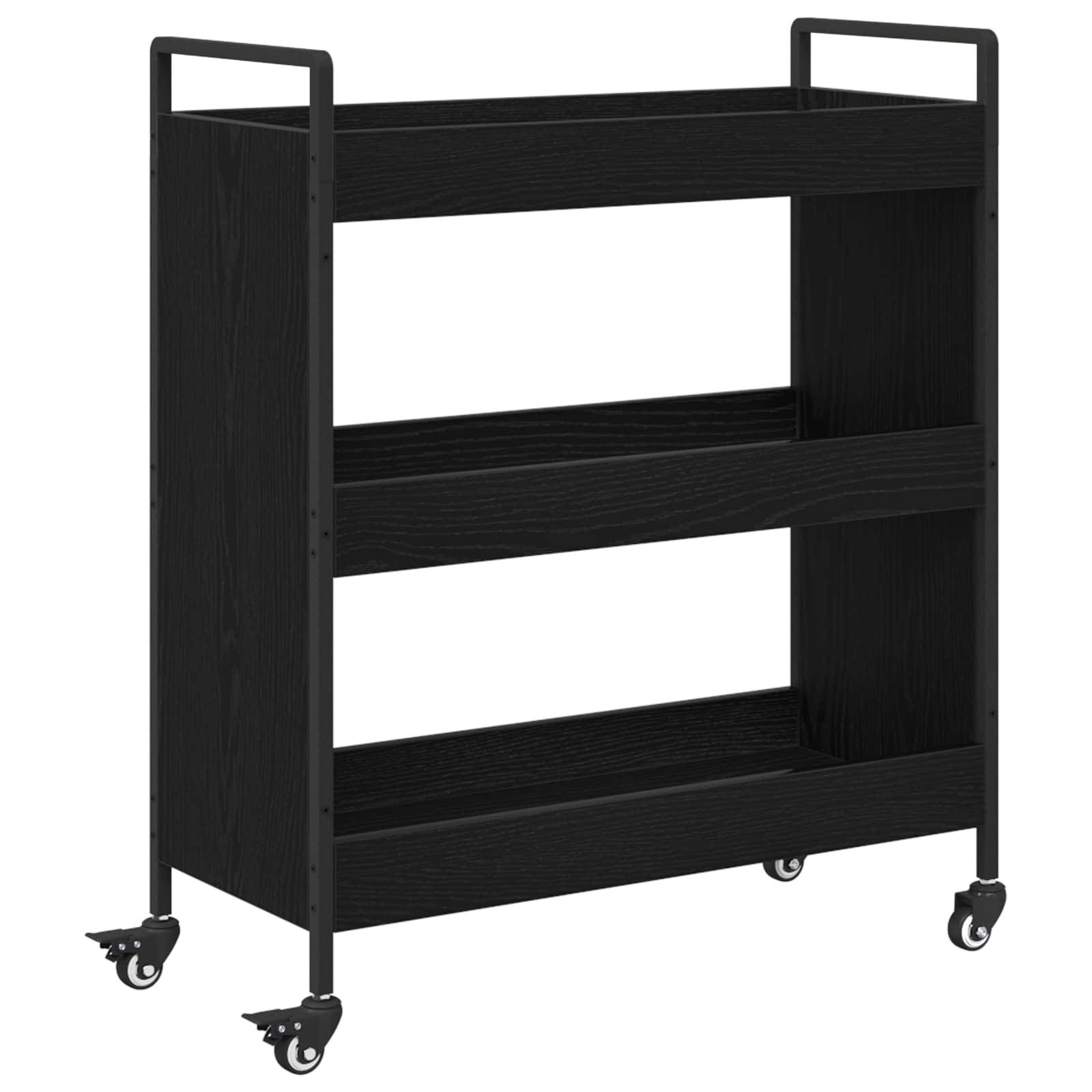 vidaXL Küchentrolley Schwarz Eichen-Optik 70 x 30 x 82 cm