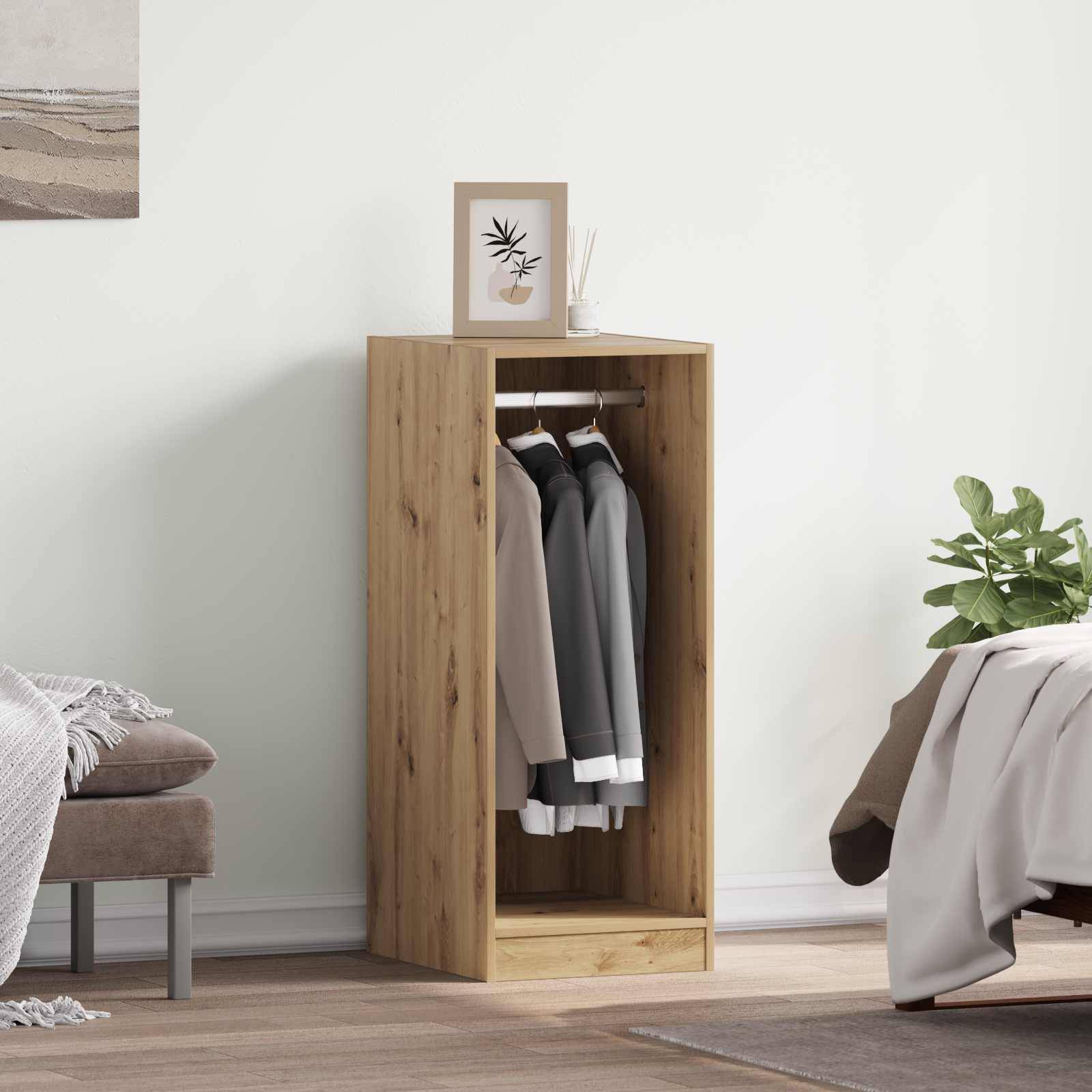 vidaXL Kleiderschrank mit Regal Artisan-Eiche 41 x 48 x 102 cm