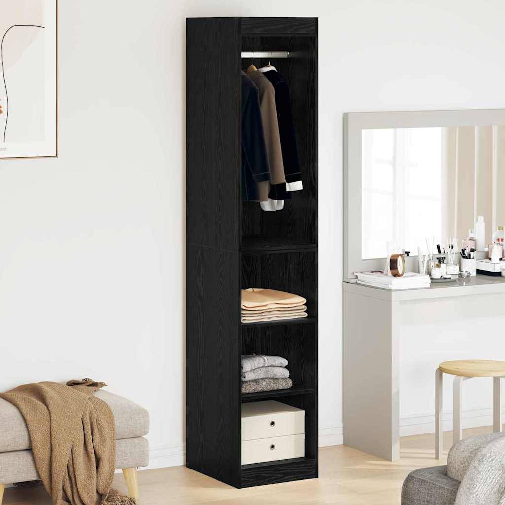 vidaXL Kleiderschrank mit Regal Schwarz Eichen-Optik 41 x 48 x 102 cm