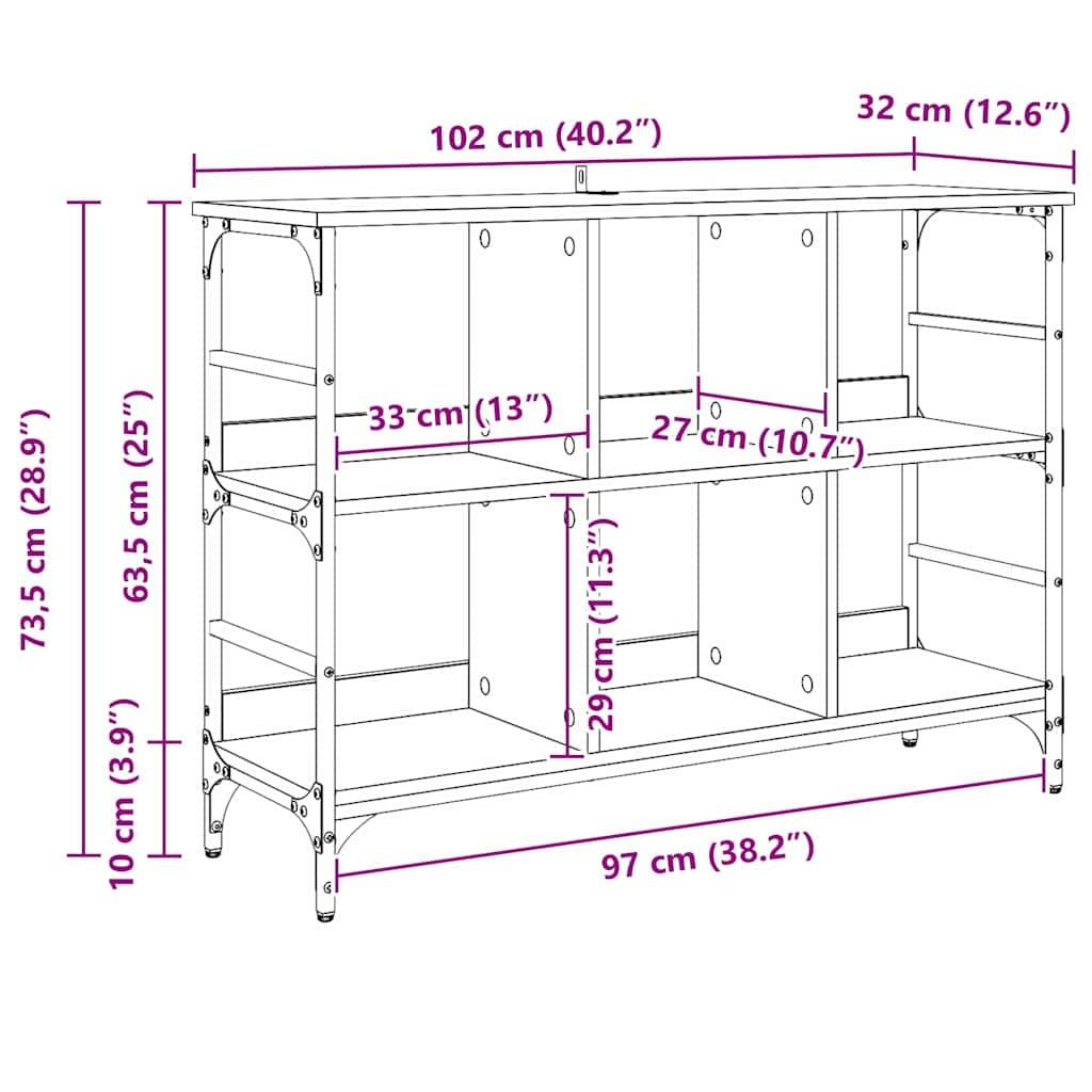 vidaXL Sideboard Artisan-Eiche 102 x 32 x 73,5 cm
