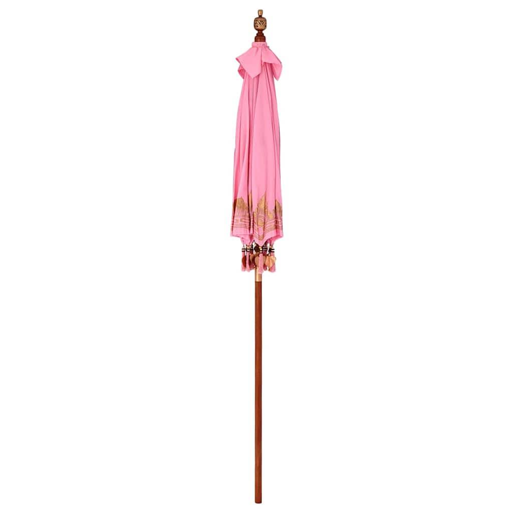 vidaXL Balinesischer Sonnenschirm Rosa 185 x 185 x 260 cm