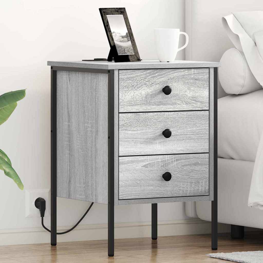 vidaXL Nachttisch Graues Sonoma 42 x 41 x 61 cm Holzwerkstoff