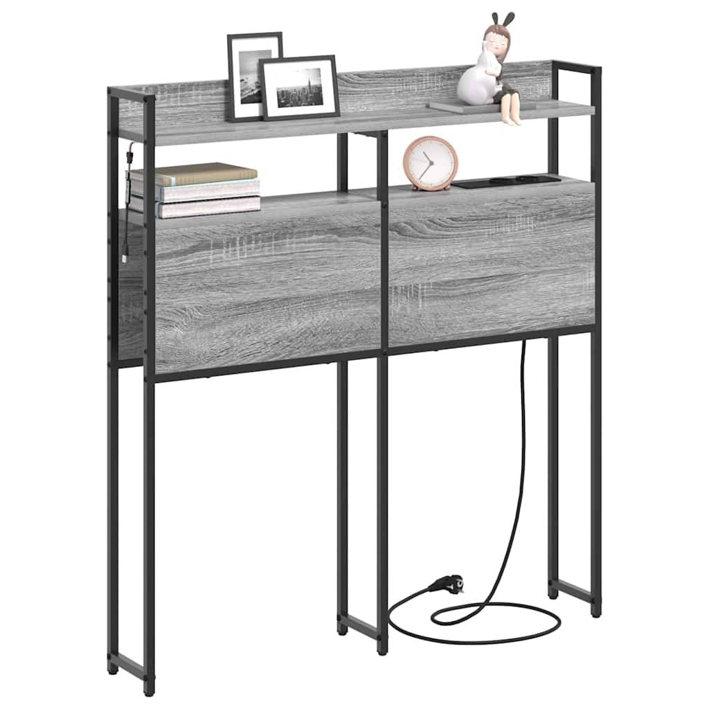 vidaXL Aufbewahrungskopfteil mit Regal Grau Sonoma 80 cm Holzwerkstoff