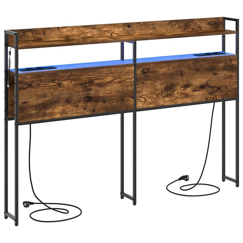 vidaXL Aufbewahrungskopfteil Räuchereiche 160 cm Holzwerkstoff