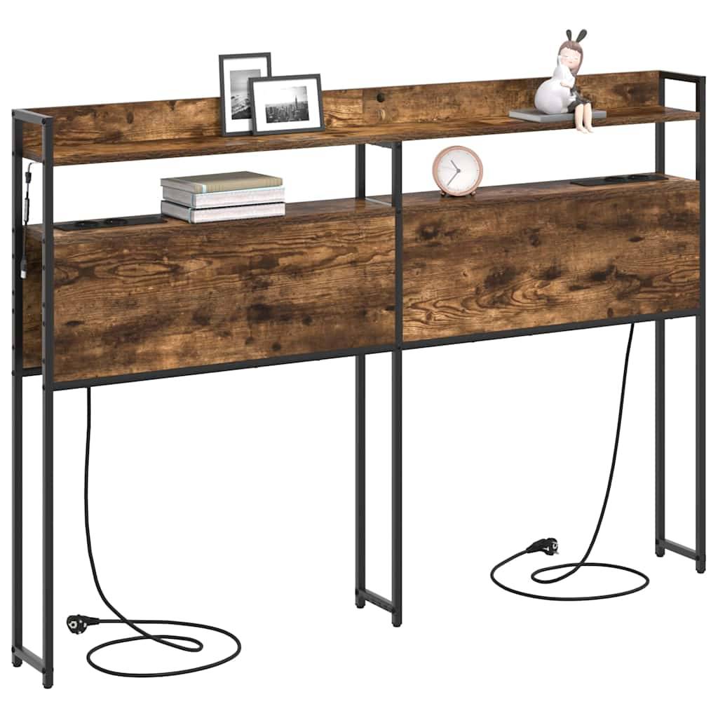 vidaXL Aufbewahrungskopfteil mit Speicher Räuchereiche Holzwerkstoff