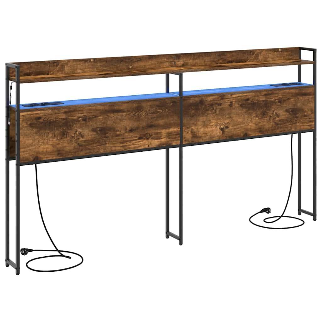 vidaXL Aufbewahrungskopfteil mit Speicher Räuchereiche Holzwerkstoff