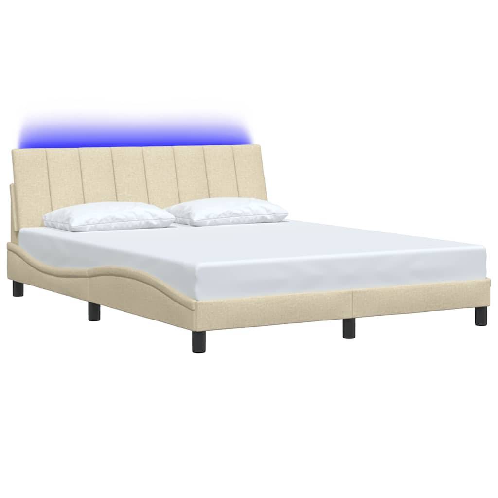 vidaXL Bettgestell ohne Matratze "Hanko" Creme 160x200 cm Stoff