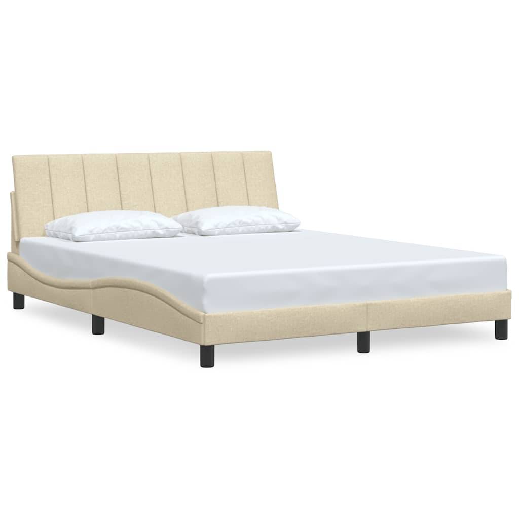 vidaXL Bettgestell ohne Matratze "Hanko" Creme 160x200 cm Stoff