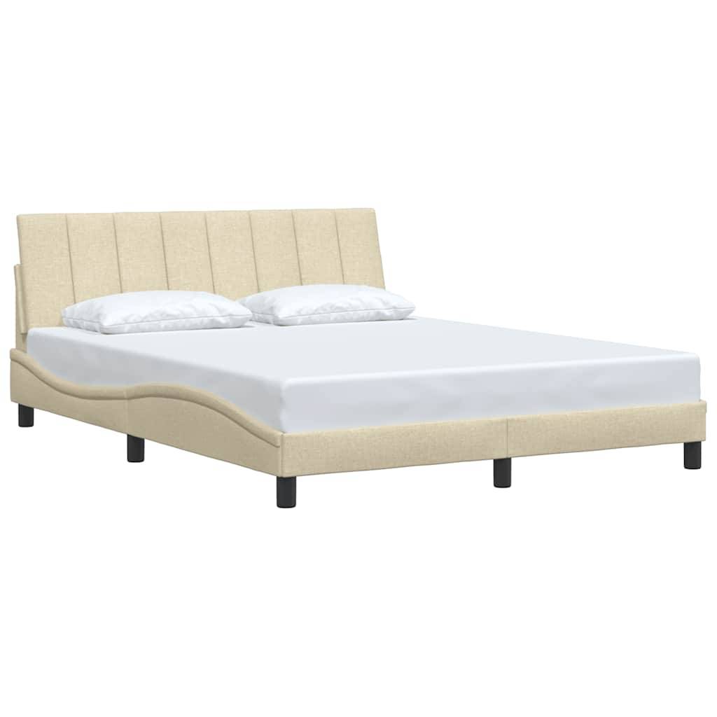 vidaXL Bettgestell ohne Matratze "Hanko" Creme 160x200 cm Stoff