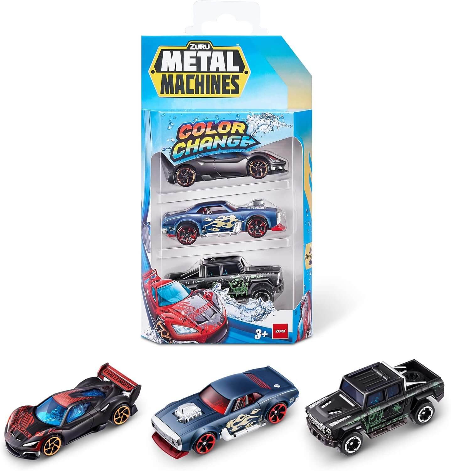 ZURU 67116 - Metal Machines Farbwechselauto-Set (6er Pack) 1:64 - Spielzeug-Auto