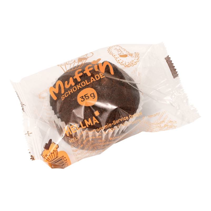 Ein verpacktes Schokoladenmuffin mit der Aufschrift 35g, von Paloma.
