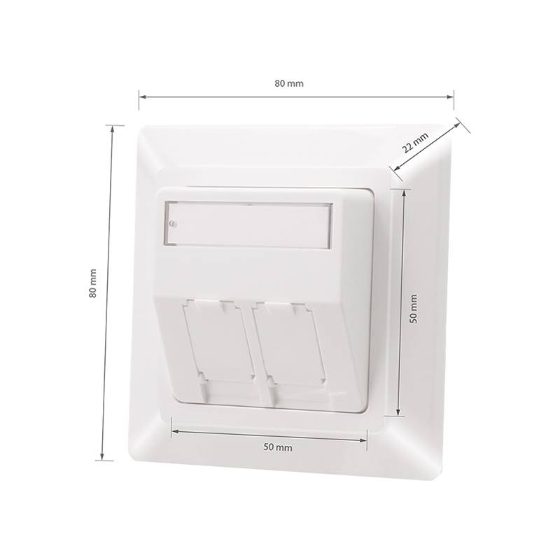 LogiLink Anschlussdose für Keystone-Module, 2-fach, reinweiß