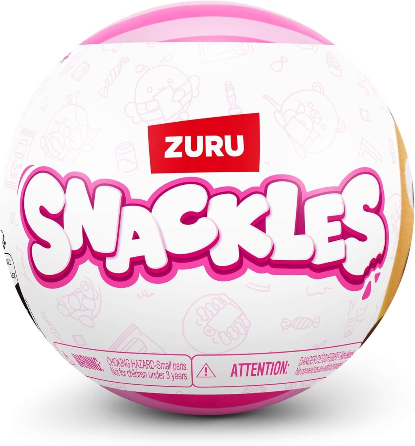 ZURU 77689 - Snackles Plüsch-Spielzeug mit Snack-Marken (Überraschung), Serie 3 - Kuscheltier Kugel (14 cm)