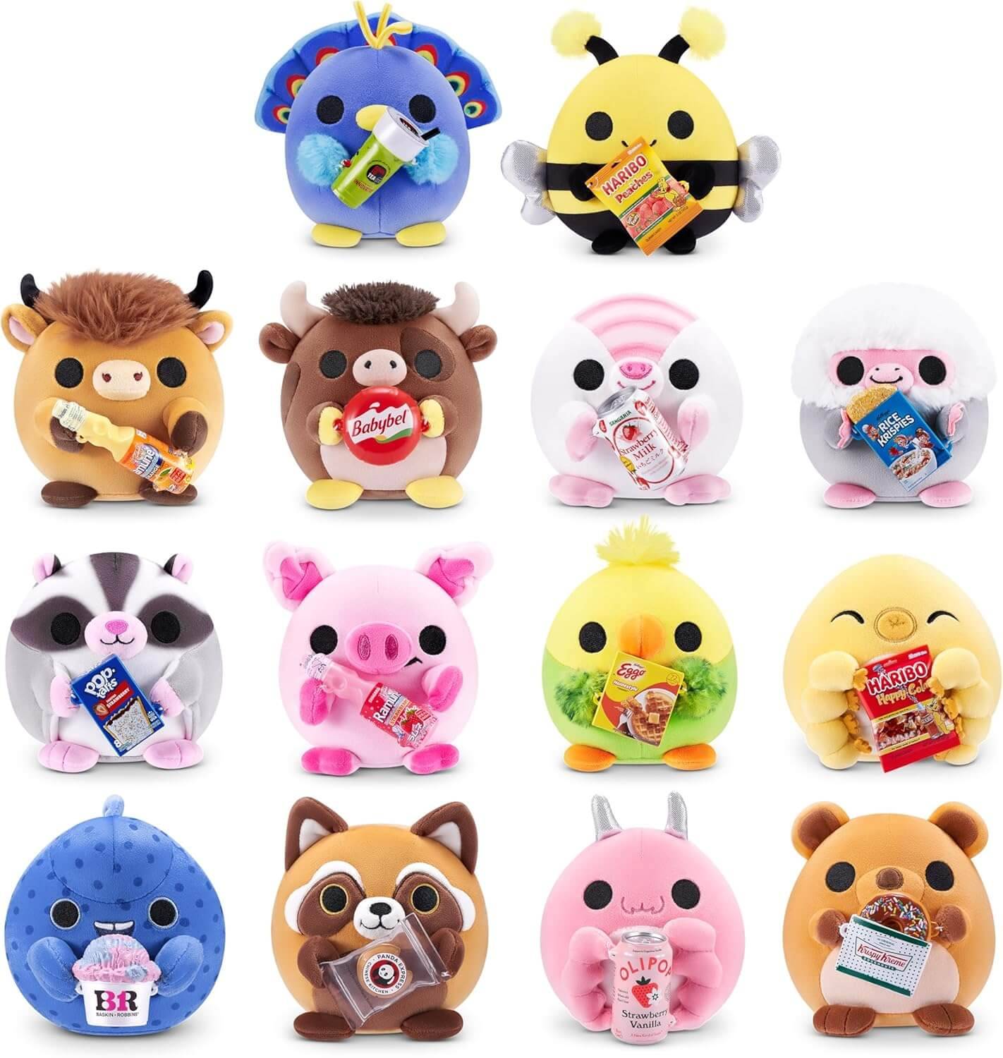 ZURU 77689 - Snackles Plüsch-Spielzeug mit Snack-Marken (Überraschung), Serie 3 - Kuscheltier Kugel (14 cm)