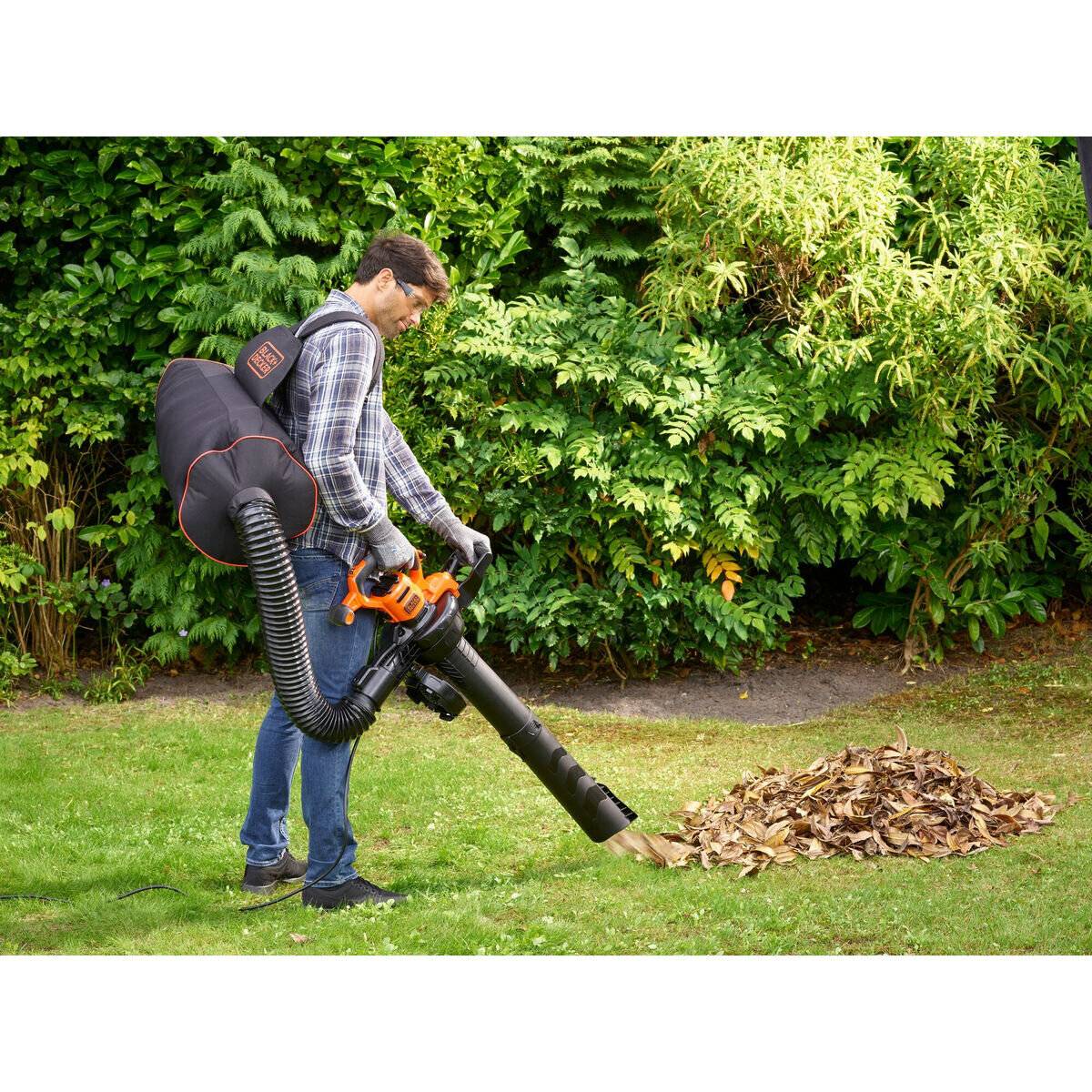 Black&Decker El.Laubsauger, 3000W Laubfangrucksack BEBLV300