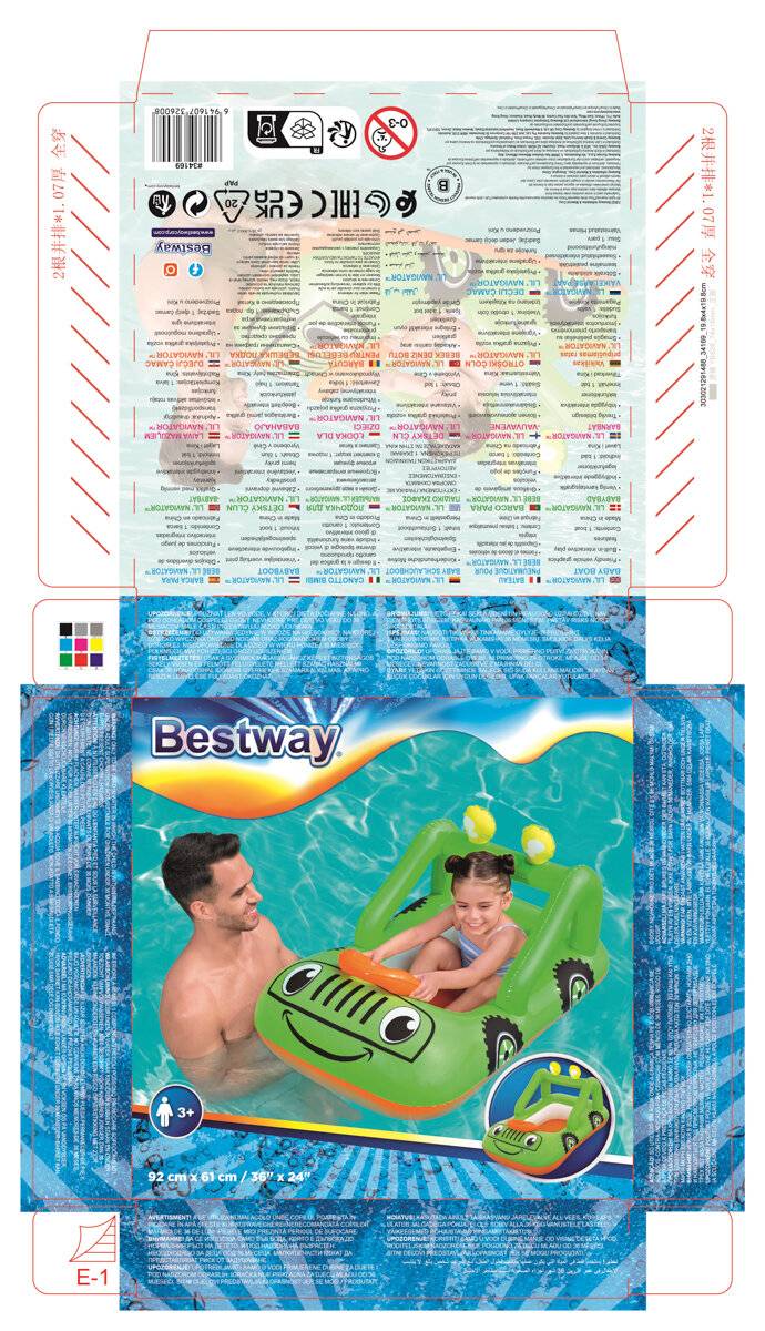 Bestway 34169 ÅÃ³dka SamochÃ³d do pÅywania 92cm x 61cm