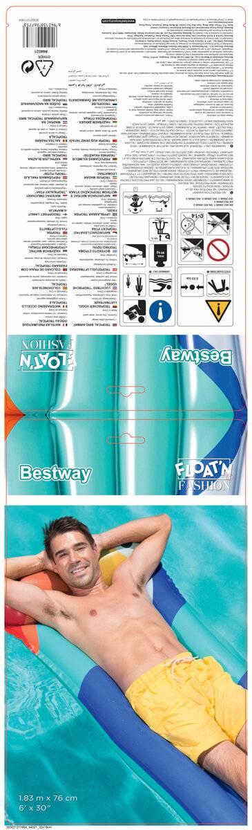 Bestway 44021 Materac do pÅywania Ptak tropikalny Niebieski 1,83m x 76cm