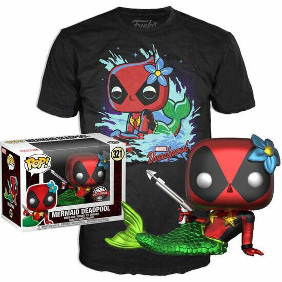 Set Figur POP & Tee Marvel Deadpool Meerjungfrau Exklusiv