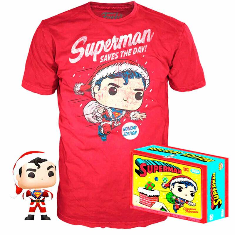 Set Figur POP & Tee Back DC Comics Superman Exklusiv Beflockt