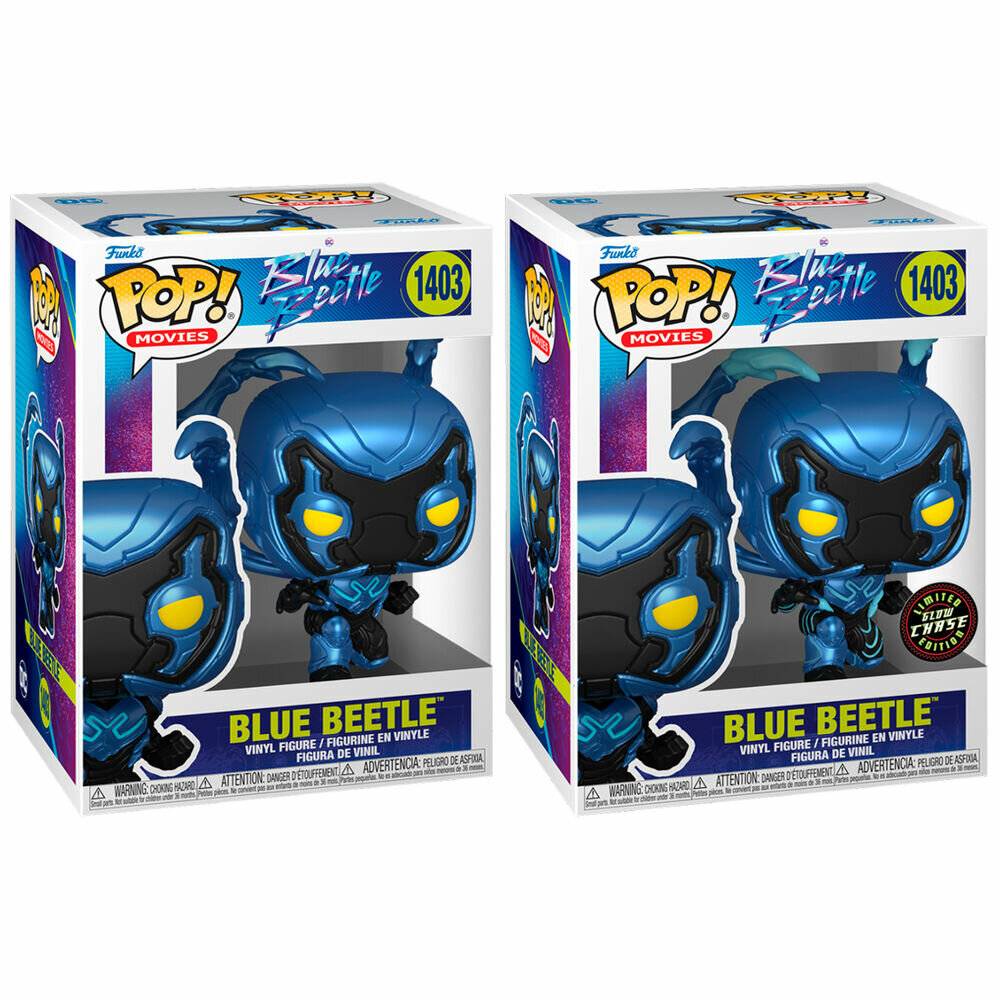 Blue Beetle POP! Movies Vinyl Figuren Blue Beetle w/CH 9 cm Sortiment (6)