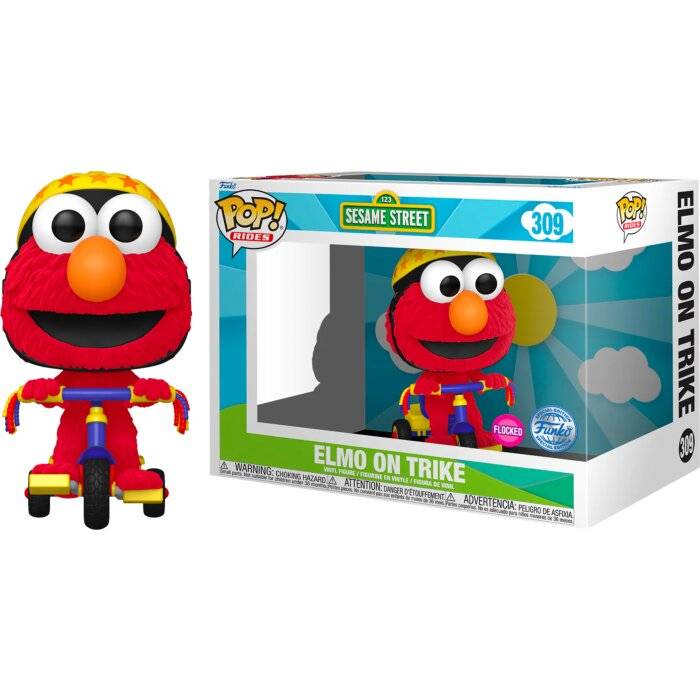 POP-Figur Rider Sesamstraß e Elmo auf Dreirad Exklusiv