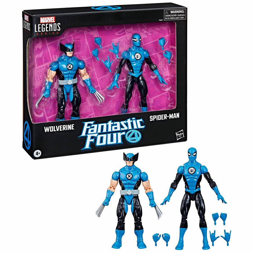 Hasbro Marvel Fantastische vier Wolverine Spiderman Pack 2 Figuren 15cm
