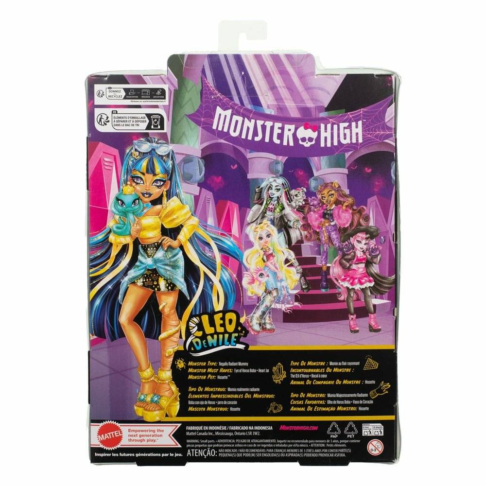 Monster High Cleo De Nile Puppe in goldener Bluse Accessoires HXH74 ab 4 Jahre