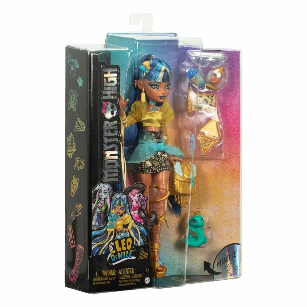 Monster High Cleo De Nile Puppe in goldener Bluse Accessoires HXH74 ab 4 Jahre