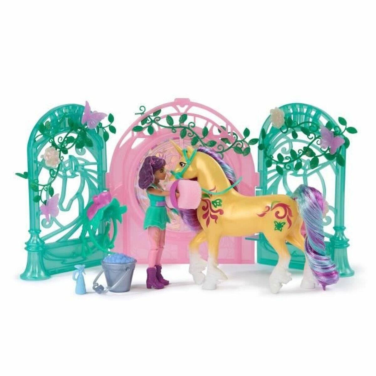 Unicorn Academy - Small Doll Ava & Leaf Stall Spielset