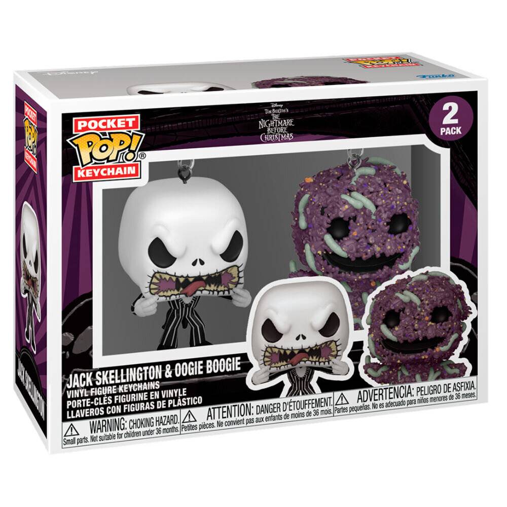 Nightmare Before Christmas POP! Vinyl Schlüsselanhänger 2er-Pack Jack/Oogie 4 cm