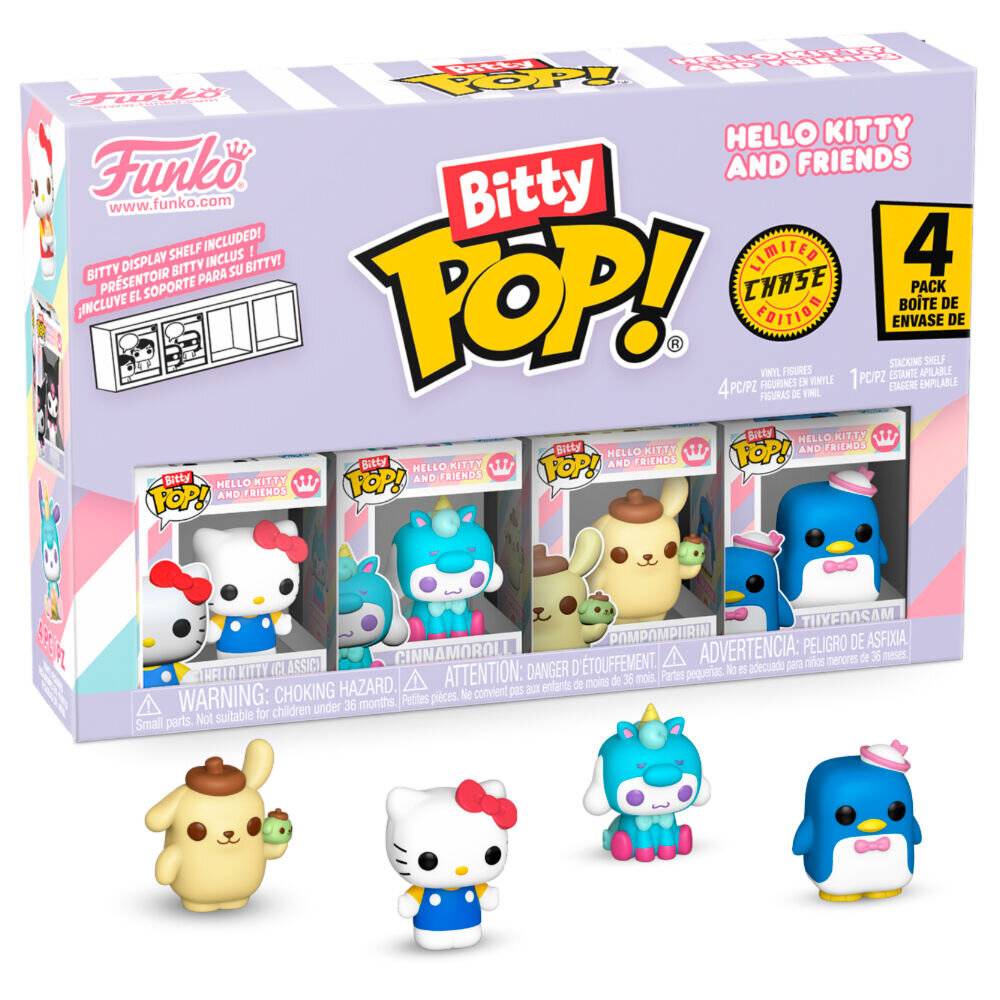 Blister 4 Figuren Bitty POP Hello Kitty und Freunde Hello Kitty